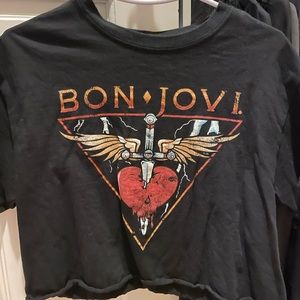 bon jovi black crop top